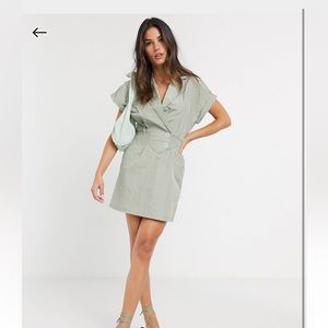 River Island desert luxe dress in sage